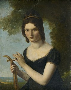 Presumed Portrait of Madame Jourdan playing the Lyre in a Landscape