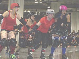 Some of the "Roller Derby Girls" of ...