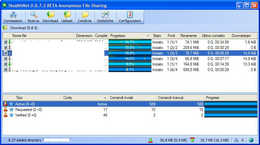 Scheda download di StealthNet in esecuzione