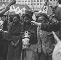 A struggle session of Buddhist leader Dechen Chökyi Drönme, a Samding Dorje Phagmo, and her parents during the Cultural Revolution.