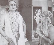 A scene from Seeta (dir: Sisir Bhaduri), 1933. Sisir Bhaduri, Amalendu Lahiri. Seeta 1933.jpg