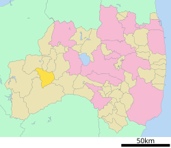 Location of Shōwa in Fukushima Prefecture