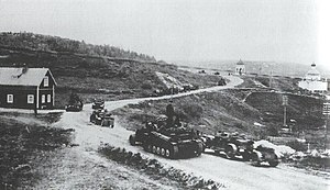 Немецкие войска движутся на мурманском направлении, июль 1941 года.