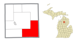 Location within Crawford County