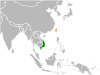 Location map for South Vietnam and Taiwan.