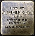 Stolperstein für Wilhelmine Bender (Lungengasse 43)