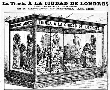 Aviso publicitario de la tienda departamental A la Ciudad de Londres. Buenos Aires, 5 de abril de 1885.