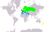 Turdus philomelos – Verbreitung