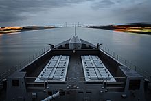 48-cell A50 Sylver Vertical Launching System on Daring Type 45 Destroyer HMS Daring Passing Through The Suez Canal MOD 45153569.jpg