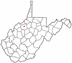 Location of Harrisville, West Virginia