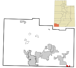 Location in Washington County and the U.S. state of Utah