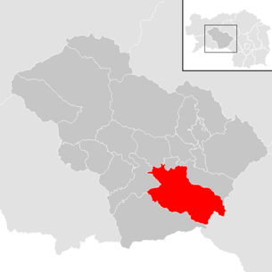 Lage der Gemeinde Weißkirchen in Steiermark im Bezirk Murtal (anklickbare Karte)