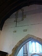 Detail showing the priest's doorway and stone supports for the ladder or stairs.