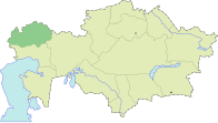 Западно-Казахстанская область на карте Казахстана