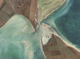 satellite photograph of strait