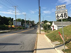 View south along Maryland State Route 648 (Annapolis Road) entering Lansdowne.