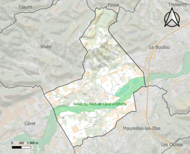 Carte de la ZNIEFF de type 1 sur la commune.