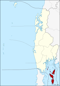 Locația districtului în Provincia Phang Nga