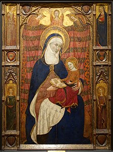 Panneau central représentant sainte Anne et la Vierge enfant du retable de Sainte Anne et la Mère de Dieu