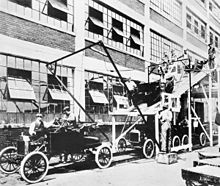 The Model T revolutionized transportation in the early 20th century. AssemblyLine.jpg