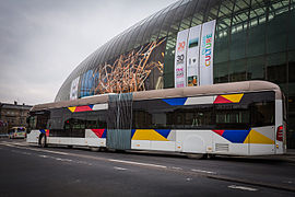 Un véhicule de la ligne G de BHNS.