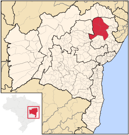 Ligging van de Braziliaanse microregio Euclides da Cunha in Bahia