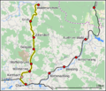 Kaart spoorlijn Cham–Waldmünchen [5]