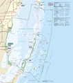 Image 32Map of Biscayne National Park, Florida, using a variety of point symbols, along with line and area symbols. Note the use of coordinated fill and stroke symbols for the national park area to solve the challenge of a water boundary. (from Cartographic design)