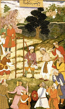 Sufi teacher Mansur Al-Hallaj was executed in Baghdad amid political intrigue and charges of blasphemy in 922. Brooklyn Museum - The Execution of Mansur Hallaj From the Warren Hastings Album.jpg