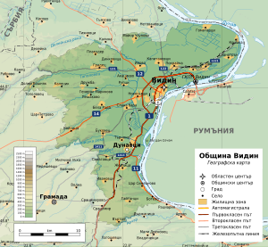 Община Видин на карте