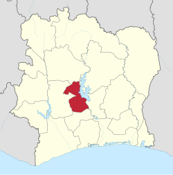 Alueen sijainti Norsunluurannikon kartalla (–2011)