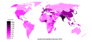 Population density (people per km ) by country, 2015 Countries by Population Density in 2015.svg