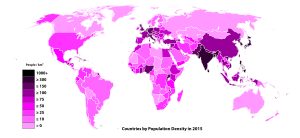 Population density per square kilometre by country, 2006 Countries by Population Density in 2015.svg