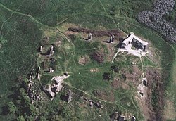 Aerial photography of the Castle of Csobánc (13th century)