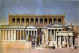 Representación de 1866 del Foro Romano.