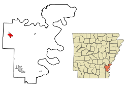 Location in Desha County and the state of Arkansas