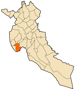 Localização da cidade dentro da província de Djelfa