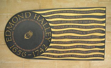 Plaque to Edmond Halley in Westminster Abbey