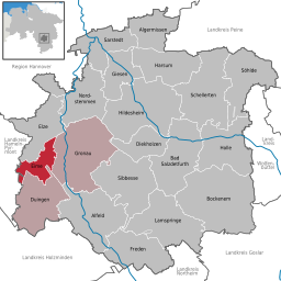 Läget för kommunen Eime i Landkreis Hildesheim