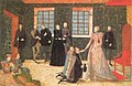 Isabel y los embajadores, atribuido a Levina Teerlinc, h. 1560.