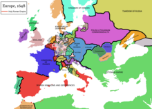 Map of monarchies and republics in Europe, 1648 Europe map 1648.PNG