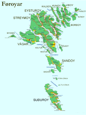 Mappa Ynysow Faroe