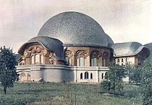 The first Goetheanum, designed by Steiner in 1920, Dornach, Switzerland First Goetheanum.jpg