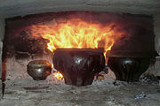 A variety of chuguns and chugunoks are used to prepare an entire meal