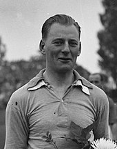 A black-and-white photograph of Gerrit Keizer, one of the first footballers from outside Great Britain and Ireland to play in English football.