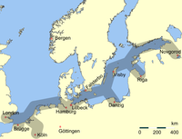 Main trading routes of the Hanseatic League Haupthandelsroute Hanse.png