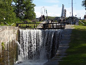 Den nedersta (norra) slusskammaren.