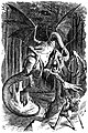 Image 13 "Jabberwocky" Illustration: John Tenniel The Jabberwock, the titular creature of Lewis Carroll's nonsense poem "Jabberwocky". First included in Carroll's novel Through the Looking-Glass (1871), the poem was illustrated by John Tenniel, who gave the creature "the leathery wings of a pterodactyl and the long scaly neck and tail of a sauropod". "Jabberwocky" is considered one of the greatest nonsense poems written in English, and has contributed such nonsense words and neologisms as galumphing and chortle to the English lexicon. More selected pictures