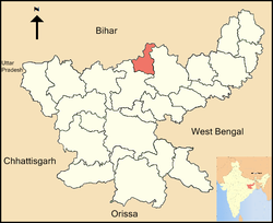 Location of Koderma(Abhinav Ashish) district in Jharkhand