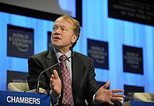 John T. Chambers led Cisco as its CEO between 1995 and 2015. (Pictured at 2010 World Economic Forum, in Davos, Switzerland). John T. Chambers - World Economic Forum Annual Meeting Davos 2010.jpg